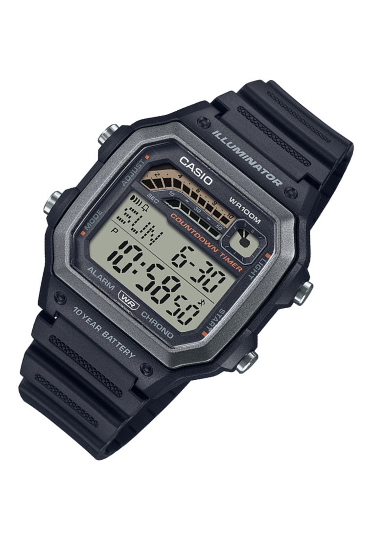 Casio WS-1600H-1A Analog Rubber Strap Watch For Men-Watch Portal Philippines