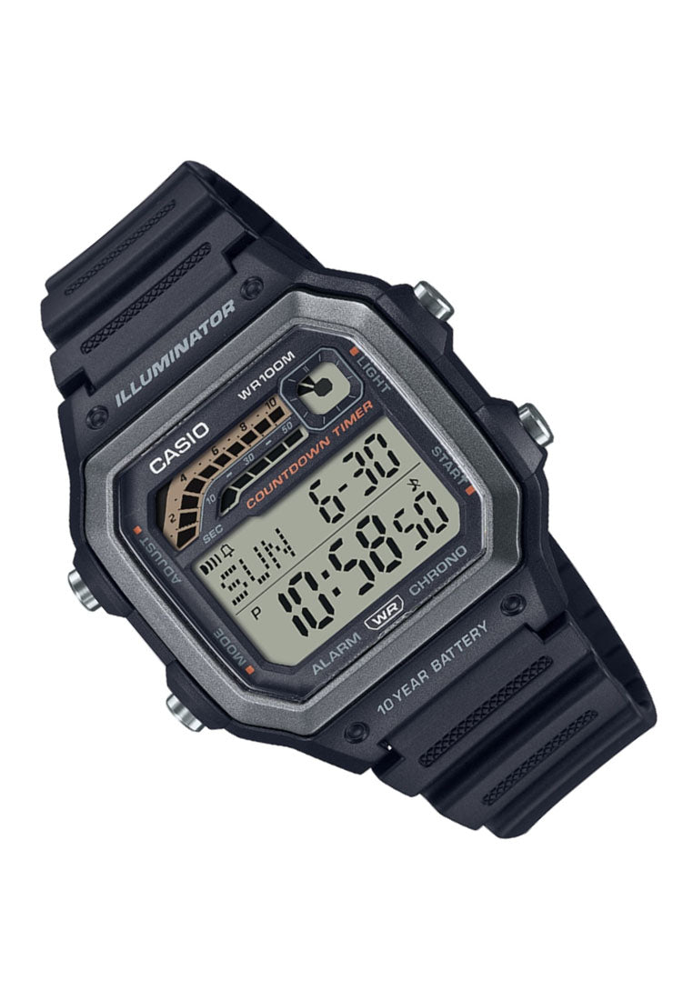 Casio WS-1600H-1A Analog Rubber Strap Watch For Men-Watch Portal Philippines