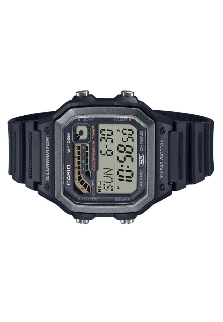 Casio WS-1600H-1A Analog Rubber Strap Watch For Men-Watch Portal Philippines
