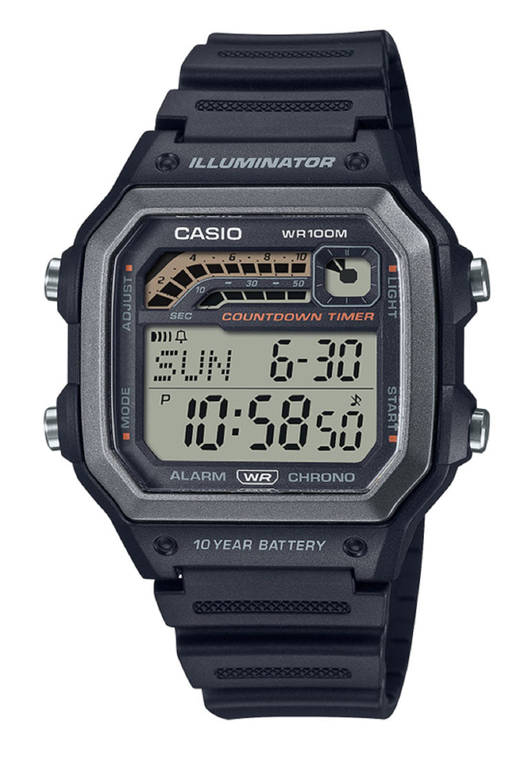 Casio WS-1600H-1A Analog Rubber Strap Watch For Men-Watch Portal Philippines