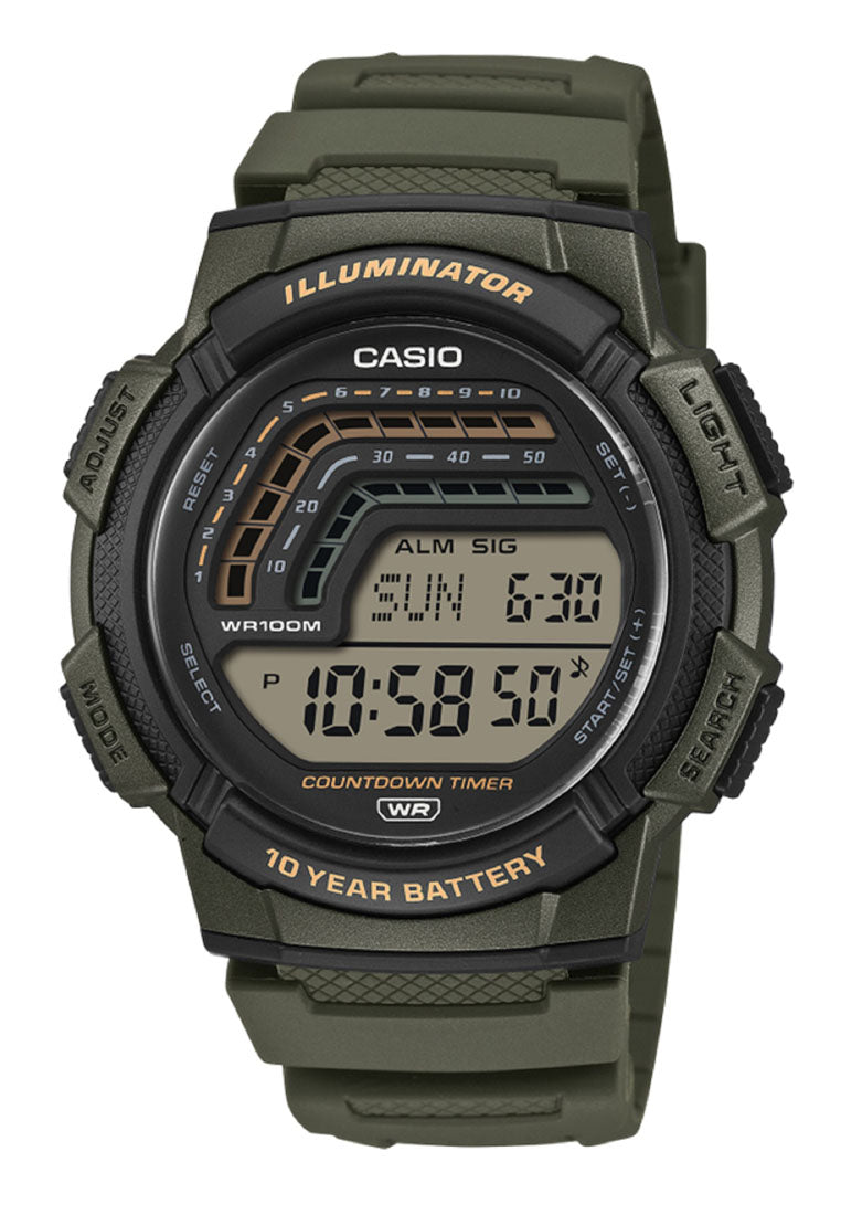 Casio WS-1800-3AVDF Digital Rubber Strap Watch For Men-Watch Portal Philippines