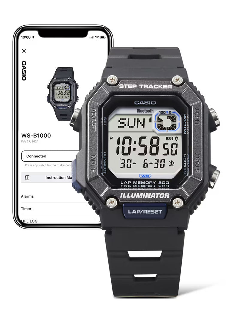 Casio WS-B1000-1A Digital Rubber Strap Watch For Men-Watch Portal Philippines