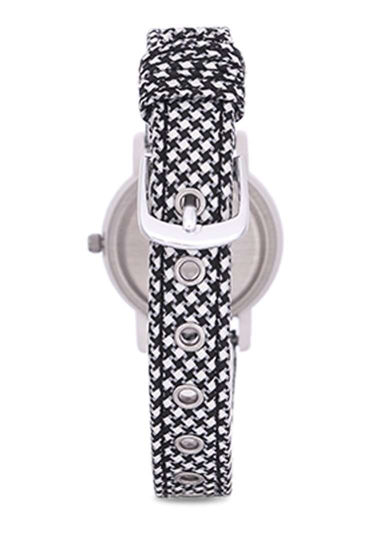 LQ-139LB-1B Black/Stripe Leather Strap Watch for Women-Watch Portal Philippines