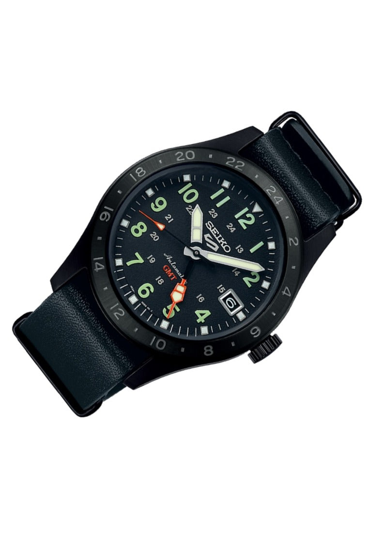 Seiko 5 Sports "Field Deception GMT" Automatic Leather Strap Watch for Men SSK025K1-Watch Portal Philippines