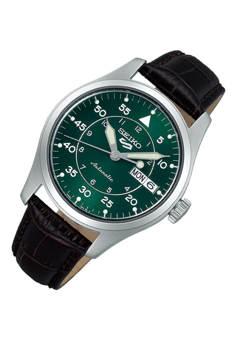 Seiko 5 Sports SRPJ89K1 Kelly Green Flieger Suit Style Automatic Leather Strap Watch for Men-Watch Portal Philippines