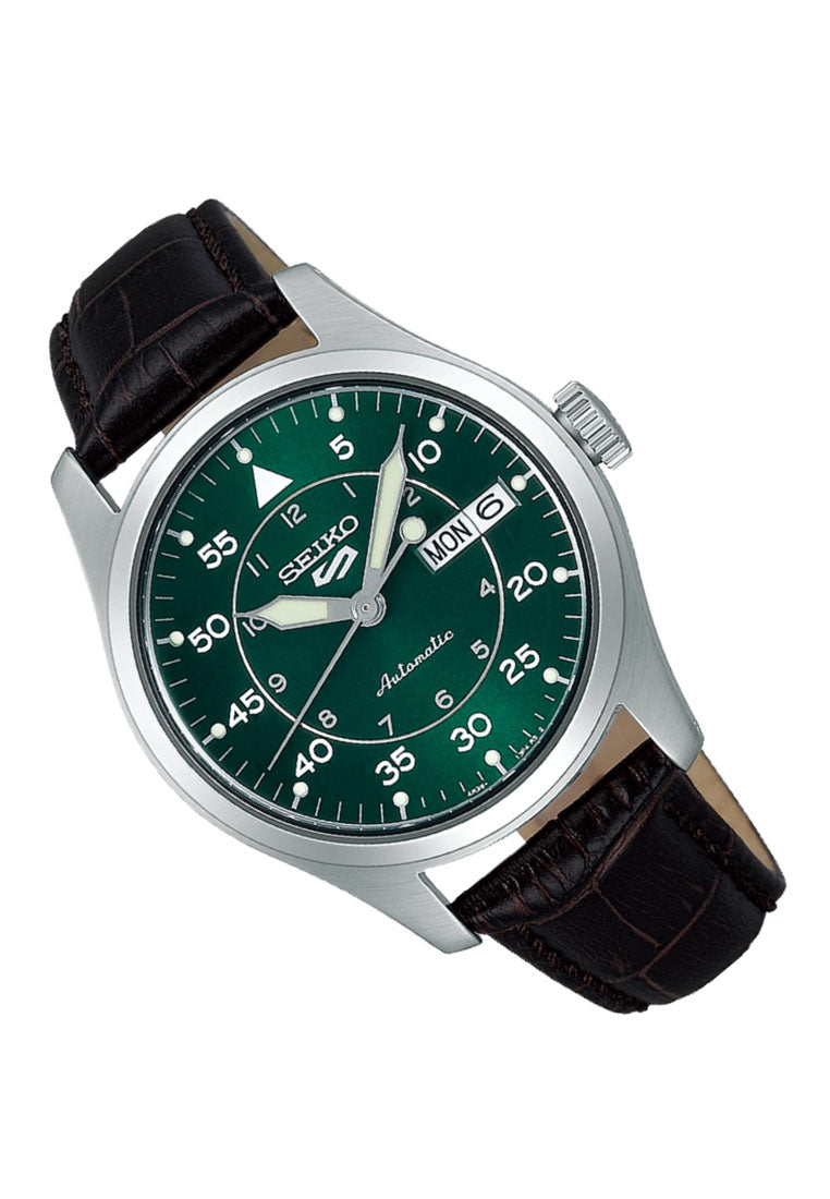 Seiko 5 Sports SRPJ89K1 Kelly Green Flieger Suit Style Automatic Leather Strap Watch for Men-Watch Portal Philippines