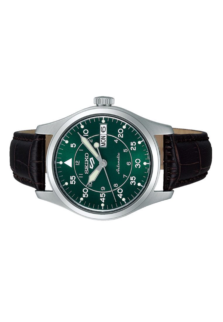 Seiko 5 Sports SRPJ89K1 Kelly Green Flieger Suit Style Automatic Leather Strap Watch for Men-Watch Portal Philippines