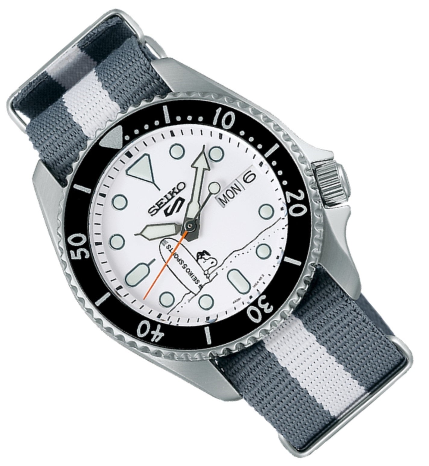 Seiko 5 Sports SRPK25K1 Snoopy Peanut Surfboard 55th Anniversary Limited Ed Automatic Watch for Men-Watch Portal Philippines