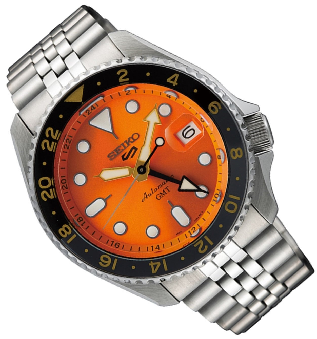 Seiko 5 SSK005K1 Sports Mikan Orange GMT Automatic Watch for Men-Watch Portal Philippines