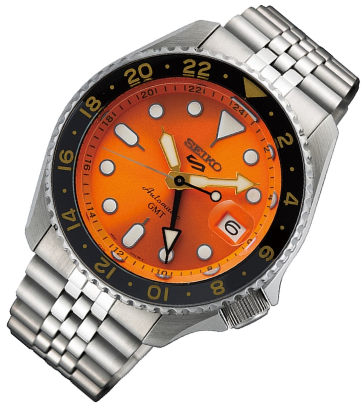 Seiko 5 SSK005K1 Sports Mikan Orange GMT Automatic Watch for Men-Watch Portal Philippines