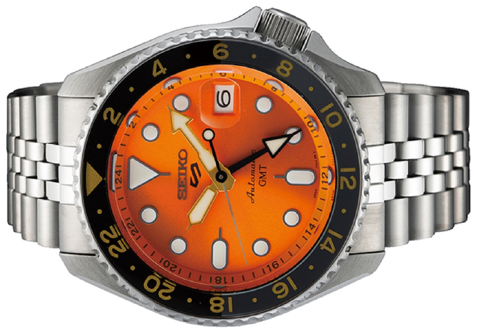 Seiko 5 SSK005K1 Sports Mikan Orange GMT Automatic Watch for Men-Watch Portal Philippines