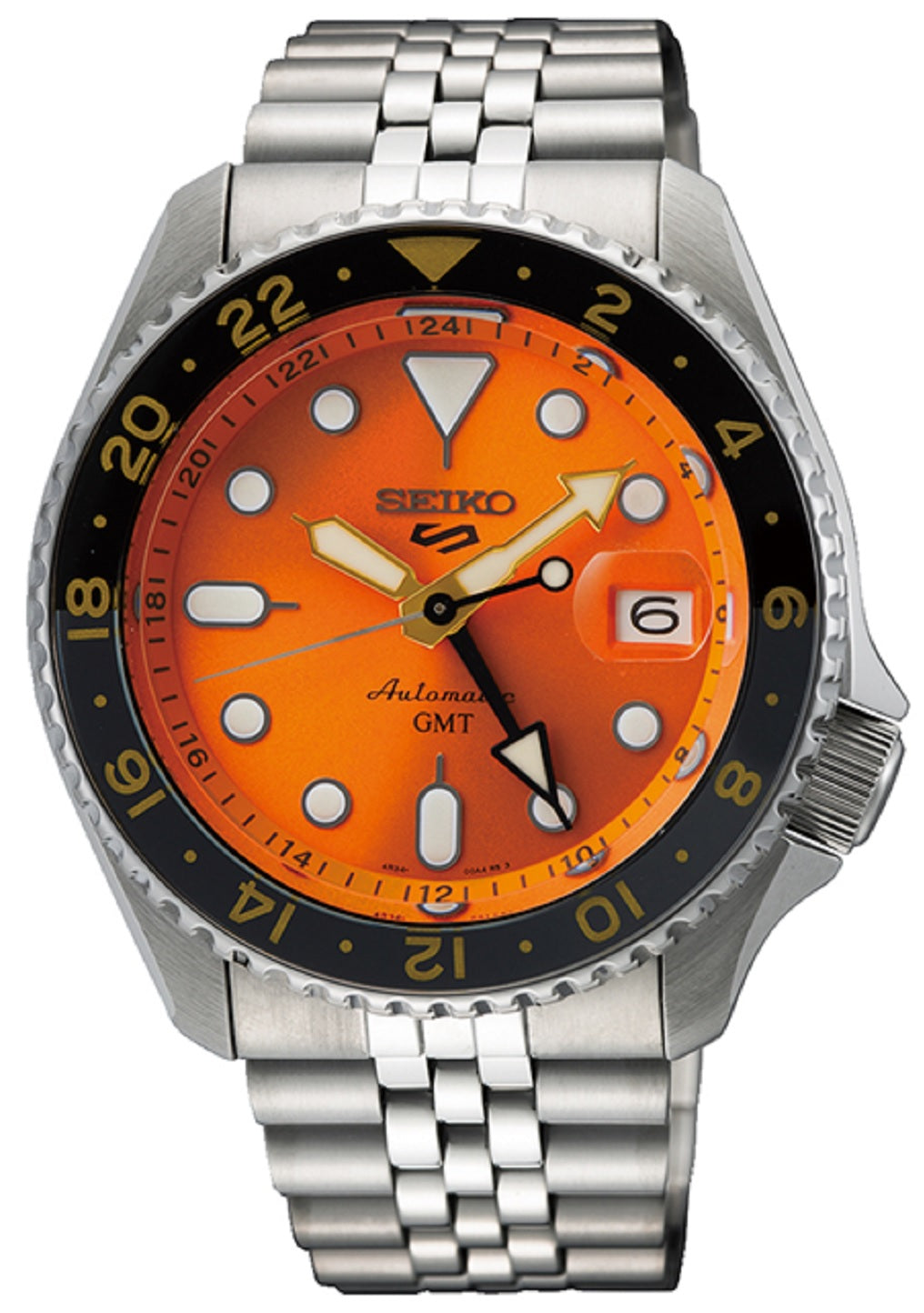 Seiko 5 SSK005K1 Sports Mikan Orange GMT Automatic Watch for Men-Watch Portal Philippines