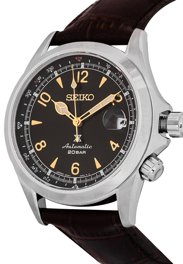 Seiko SPB121J1 Prospex Alpinist Leather Strap Automatic Watch for Men-Watch Portal Philippines