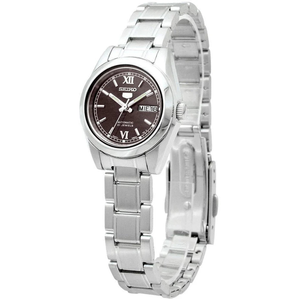 SEIKO SYMK25K1 Automatic Brown Dial Silver Stainless Steel Watch For Women-Watch Portal Philippines