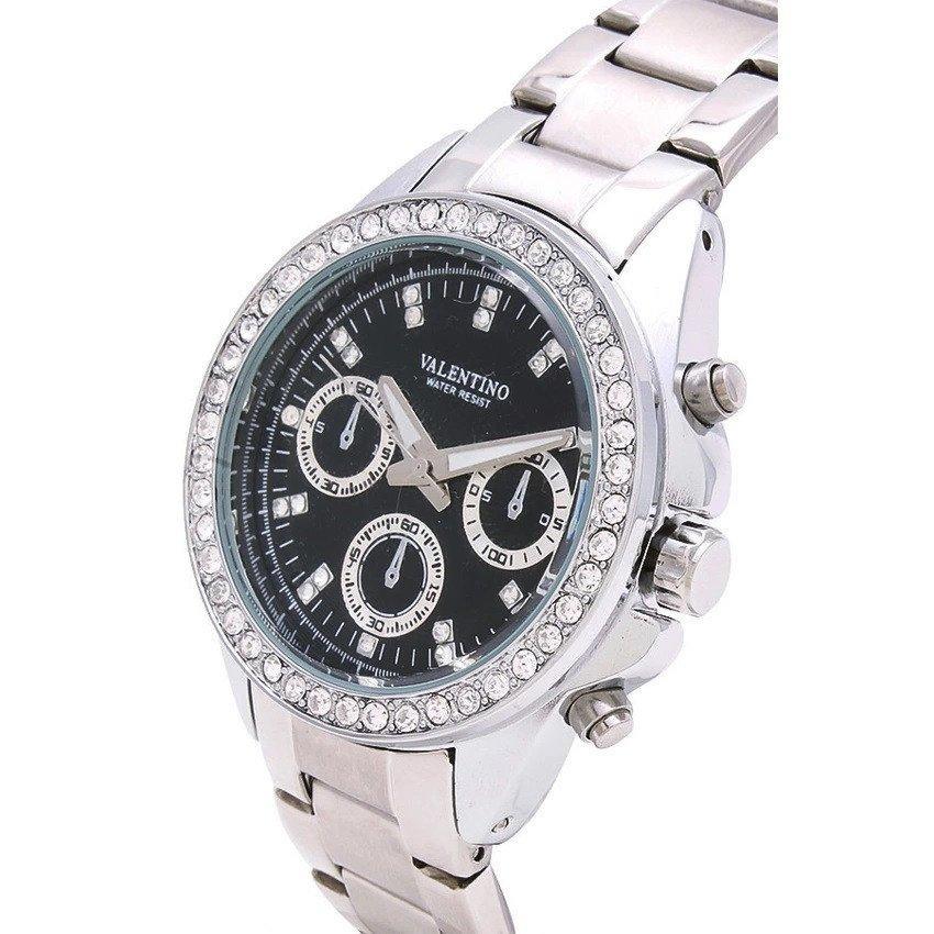Valentino 20121503-WHITE - BLACK DIAL EXCALIBUR IP STAINLESS STEEL BAND STRAP Watch For Women-Watch Portal Philippines