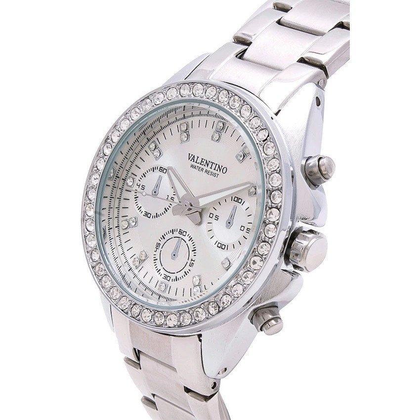 Valentino 20121503-WHITE - SILVER DIAL EXCALIBUR IP STAINLESS STEEL BAND STRAP Watch for Women-Watch Portal Philippines