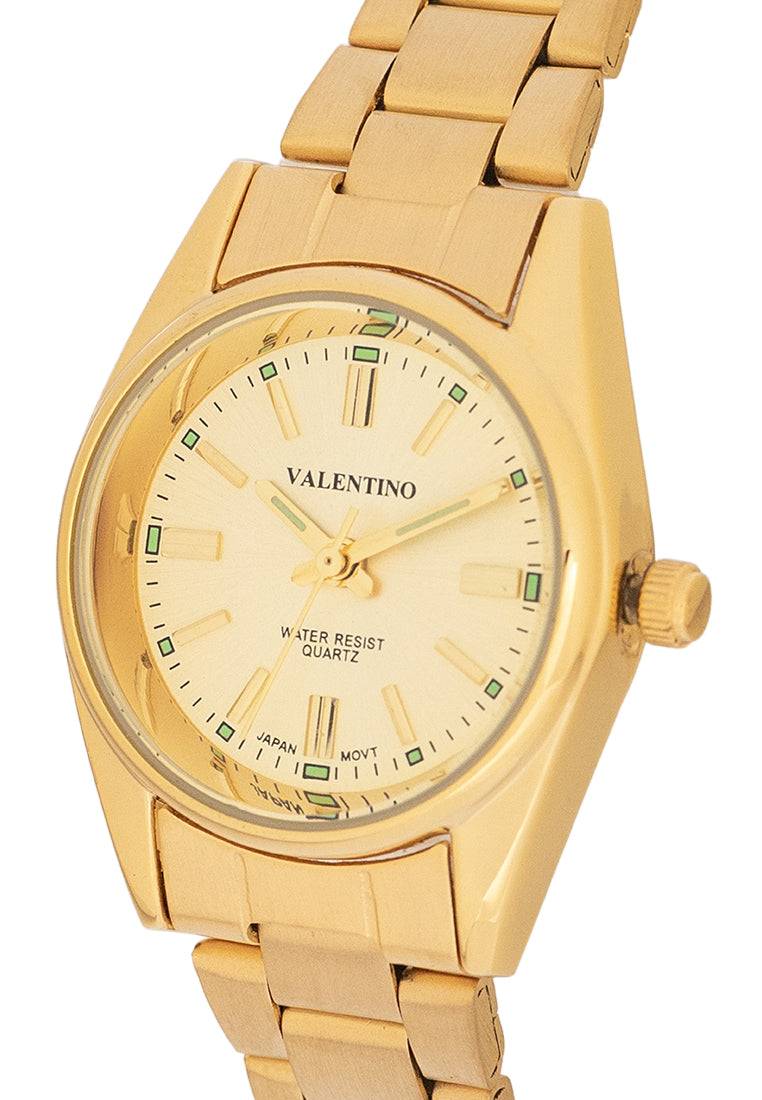 Valentino 20121507-GOLD-GOLD DIAL Analog Stainless Band Watch for Women-Watch Portal Philippines