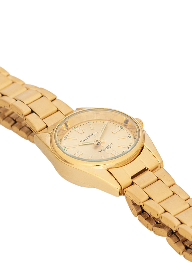 Valentino 20121507-GOLD-GOLD DIAL Analog Stainless Band Watch for Women-Watch Portal Philippines