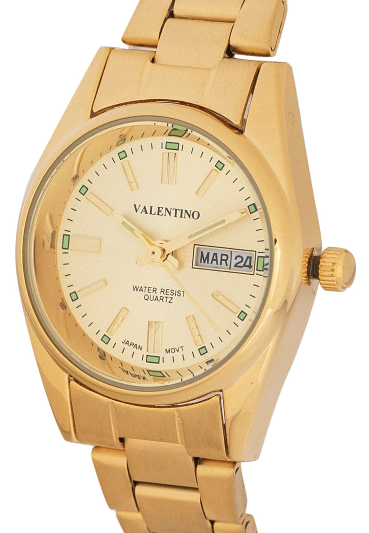 Valentino 20121509-GOLD-GOLD DIAL Analog Stainless Band Watch for Women-Watch Portal Philippines