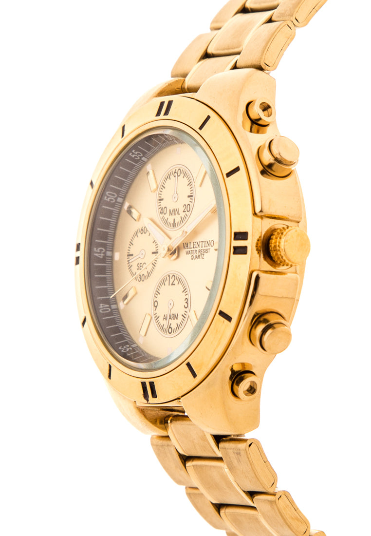 Valentino 20121649-GOLD - GOLD DIAL Analog Stainless Band Watch for Unisex-Watch Portal Philippines