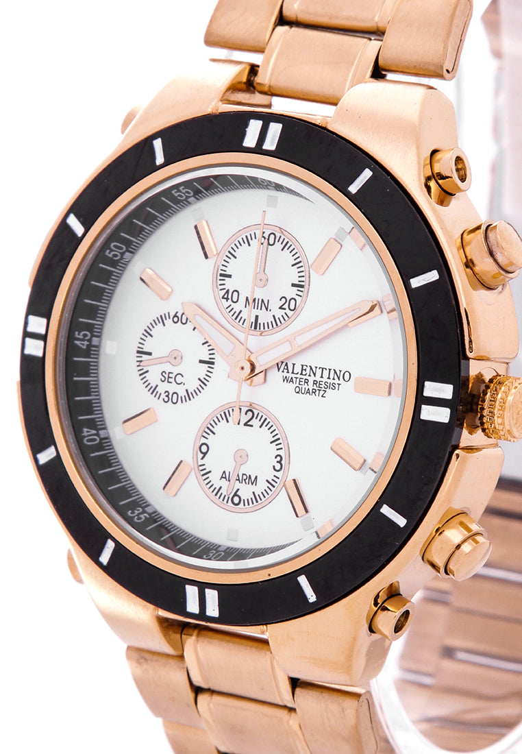 Valentino 20121649-GOLD - SILVER DIAL Analog Stainless Band Watch for Unisex-Watch Portal Philippines