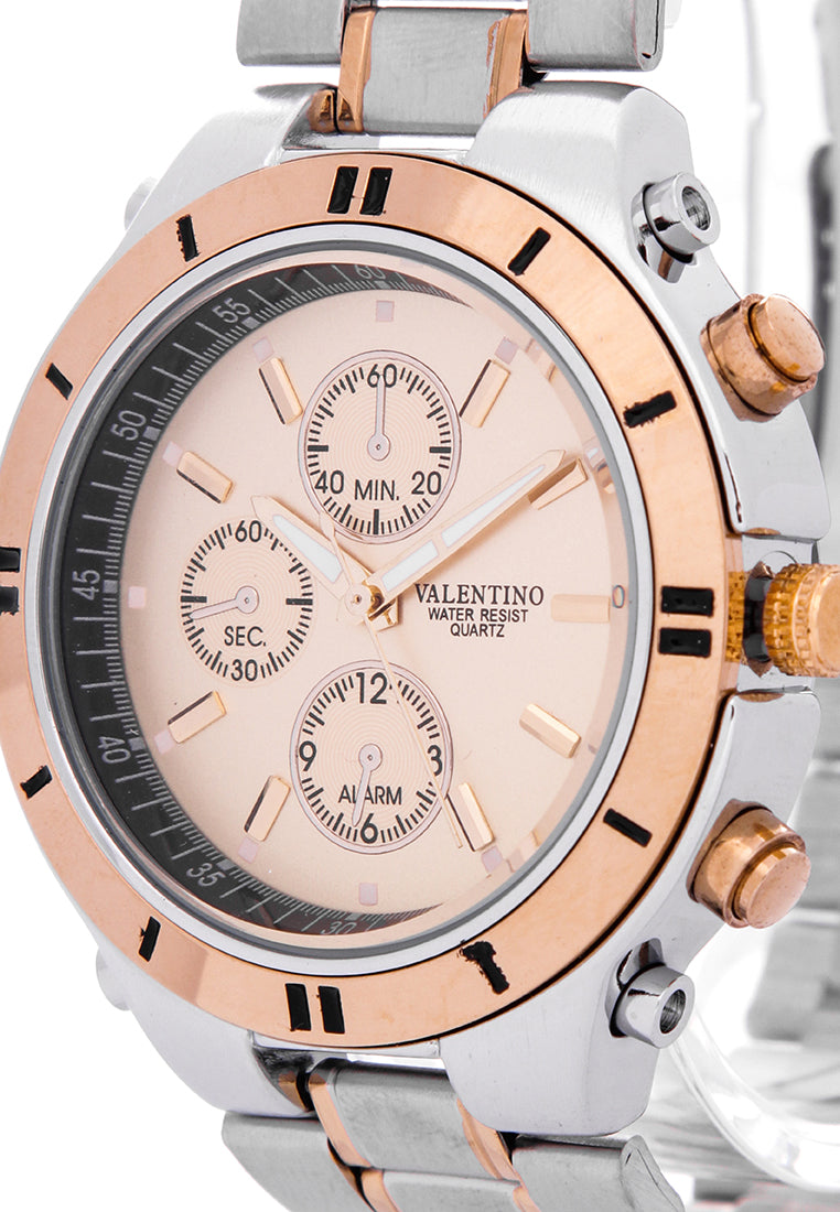 Valentino 20121649-TWO TONE - GOLD DIAL Analog Stainless Band Watch for Unisex-Watch Portal Philippines