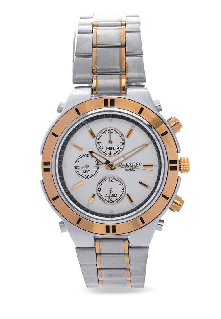Valentino 20121649-TWO TONE - SILVER DIAL Analog Stainless Band Watch for Unisex-Watch Portal Philippines