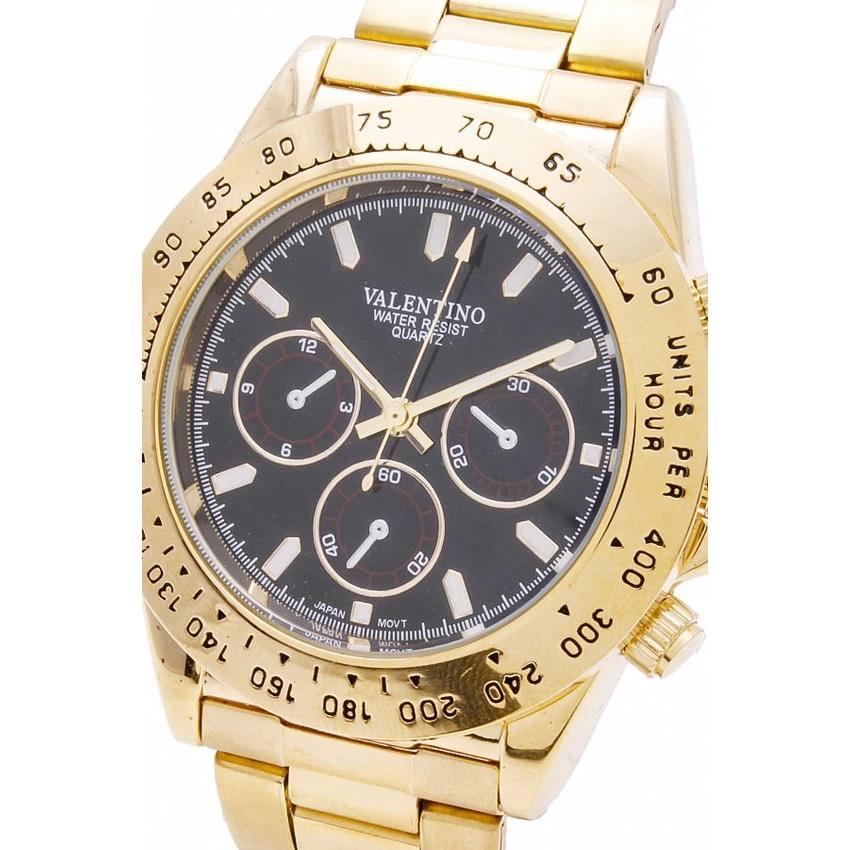 Valentino 20121651-BLACK DIAL STAINLESS BAND STRAP Watch for Men-Watch Portal Philippines