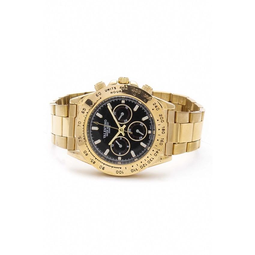 Valentino 20121651-BLACK DIAL STAINLESS BAND STRAP Watch for Men-Watch Portal Philippines