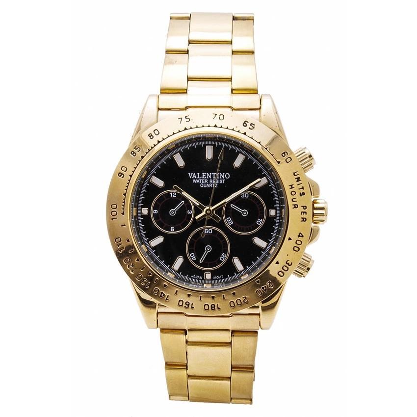 Valentino 20121651-BLACK DIAL STAINLESS BAND STRAP Watch for Men-Watch Portal Philippines