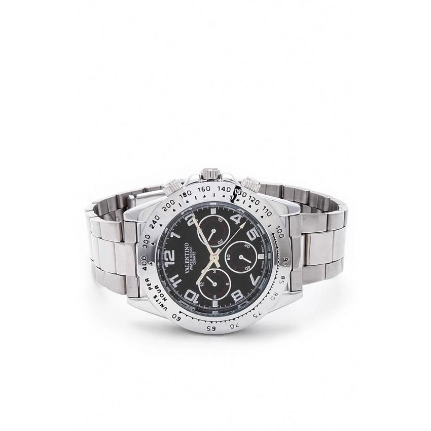 Valentino 20121652-BLACK DIAL STAINLESS BAND STRAP Watch for Men-Watch Portal Philippines