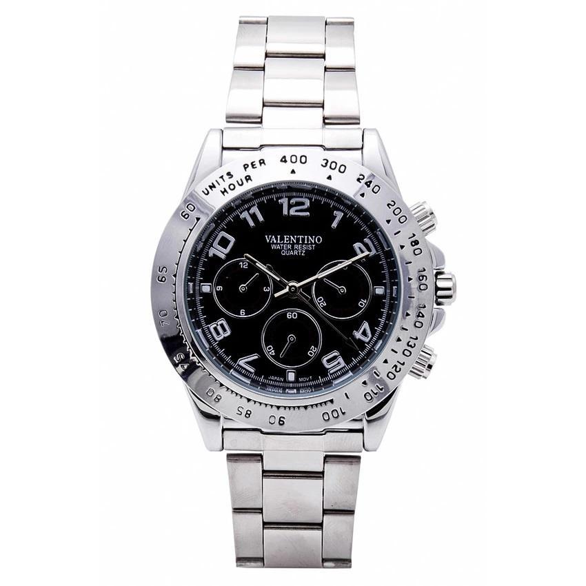Valentino 20121652-BLACK DIAL STAINLESS BAND STRAP Watch for Men-Watch Portal Philippines