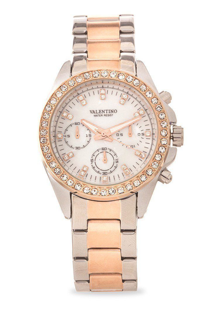 Valentino 20121662-TWO TONE - MOP DIAL EXCALIBUR IP ROSE GOLD STAINLESS STEEL BAND STRAP Watch for Women-Watch Portal Philippines