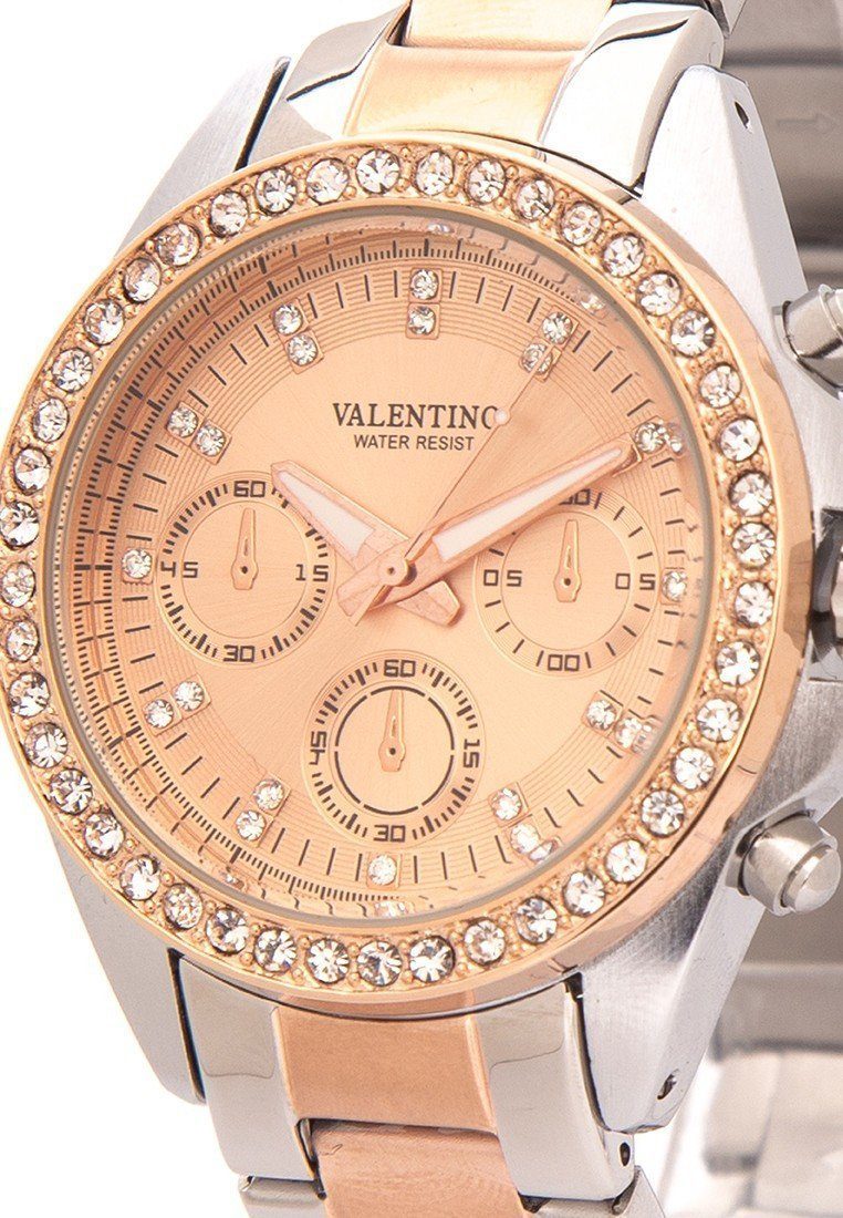 Valentino 20121662-TWO TONE - ROSE DIAL EXCALIBUR IP ROSE GOLD STAINLESS STEEL BAND STRAP Watch for Women-Watch Portal Philippines