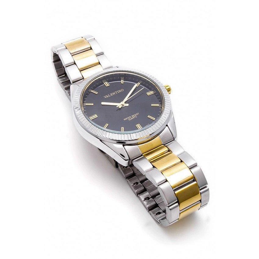 Valentino 20121677-TWO TONE - BLACK DIAL CASIO IP GLD MTL STYLE G STAINLESS BAND STRAP Watch for Men-Watch Portal Philippines
