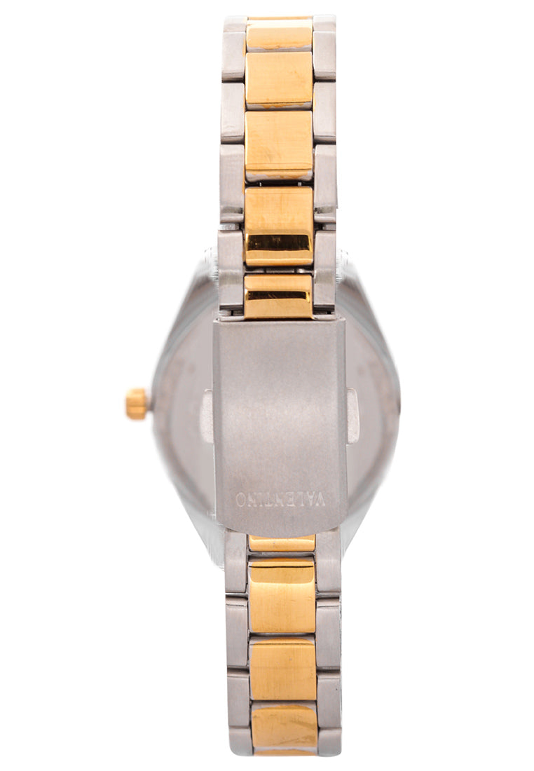 Valentino 20121678-TWO TONE - BLACK DIAL Analog Stainless Band Watch for Women-Watch Portal Philippines