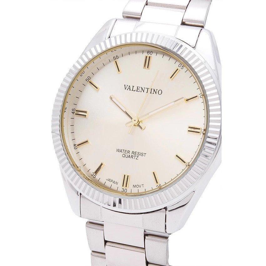 Valentino 20121679-SILVER - GOLD DIAL CASIO IP WHT MTL STYLE G MEN STAINLESS BAND STRAP Watch for Women-Watch Portal Philippines
