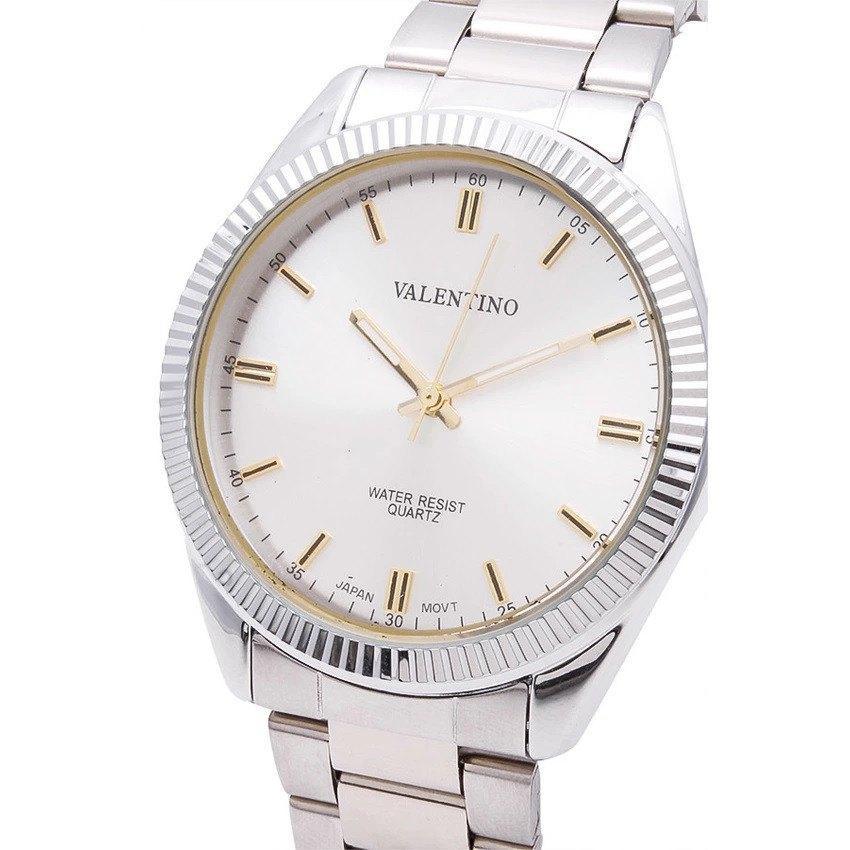 Valentino 20121679-SILVER - SILVER DIAL CASIO IP WHT MTL STYLE G STAINLESS BAND STRAP Watch for Men-Watch Portal Philippines