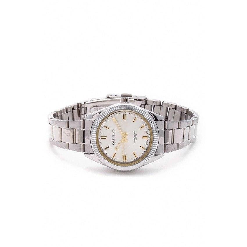 Valentino 20121680-SILVER - SILVER DIAL CASIO IP WHT MTL STYLE L STAINLESS BAND STRAP Watch for Women-Watch Portal Philippines