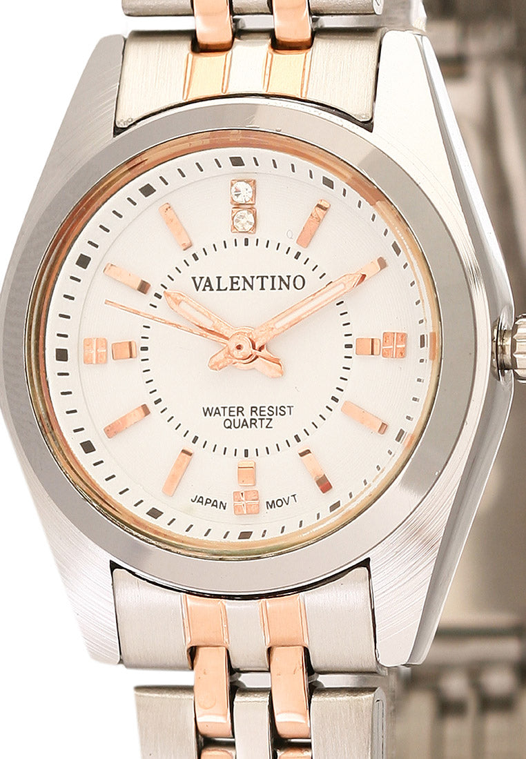 Valentino 20121692-ROSE GOLD - WHITE DIAL Analog Stainless Steel Strap Watch for Women-Watch Portal Philippines