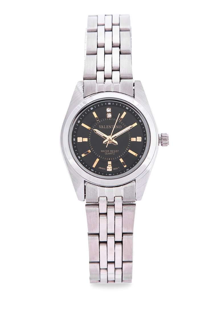 Valentino 20121693-SILVER - BLACK DIAL Stainless Steel Watch for Women-Watch Portal Philippines
