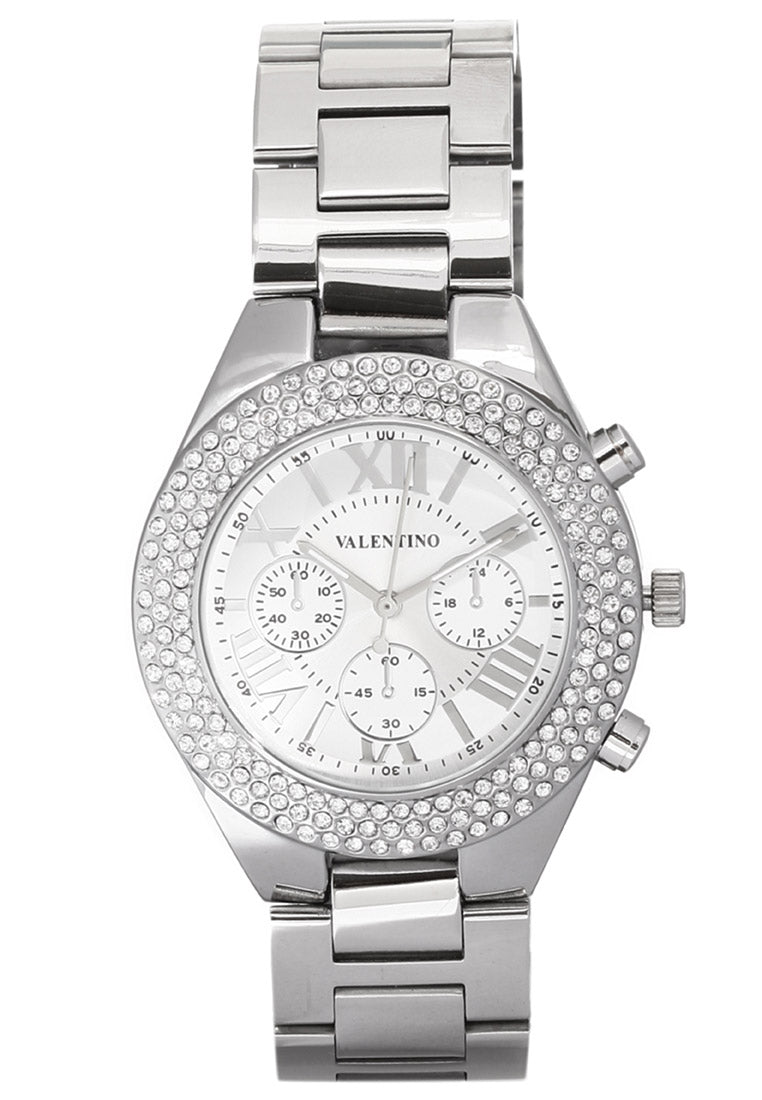 Valentino 20121729-SILVER - WHITE DIAL Analog Stainless Steel Strap Watch for Women-Watch Portal Philippines