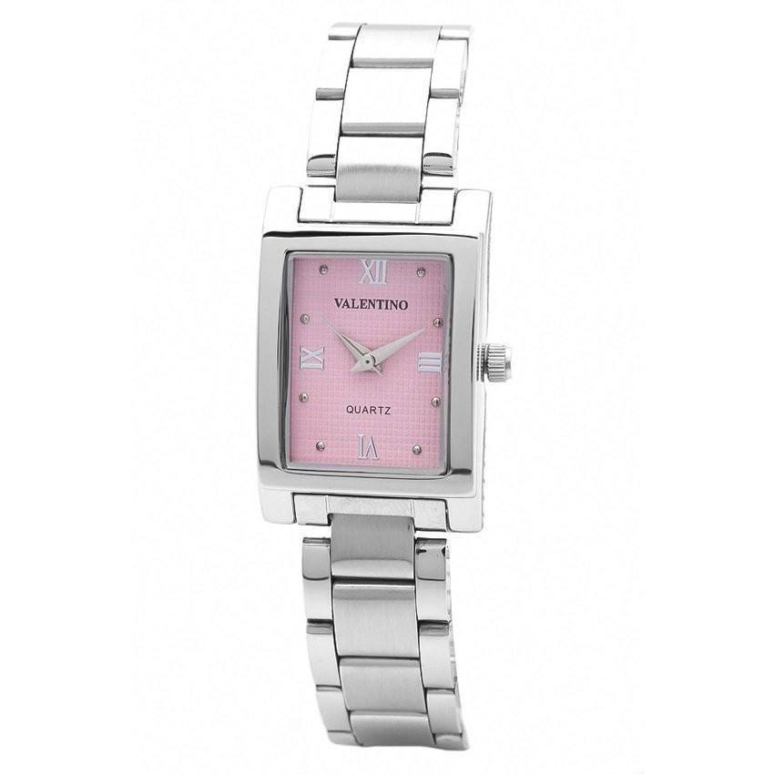 Valentino 20121783-SILVER - PINK ROMAN SHEEN IP WHITE STYLE STAINLESS BAND Strap Watch for Women-Watch Portal Philippines