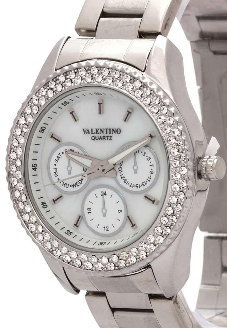 Valentino 20121789-WHITE DIAL Silver Stainless Strap Watch for Women-Watch Portal Philippines