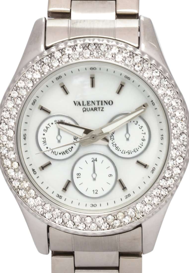Valentino 20121789-WHITE DIAL Silver Stainless Strap Watch for Women-Watch Portal Philippines