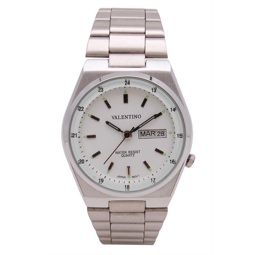 Valentino 20121842-WHITE DIAL STAINLESS BAND STRAP Watch for Men-Watch Portal Philippines