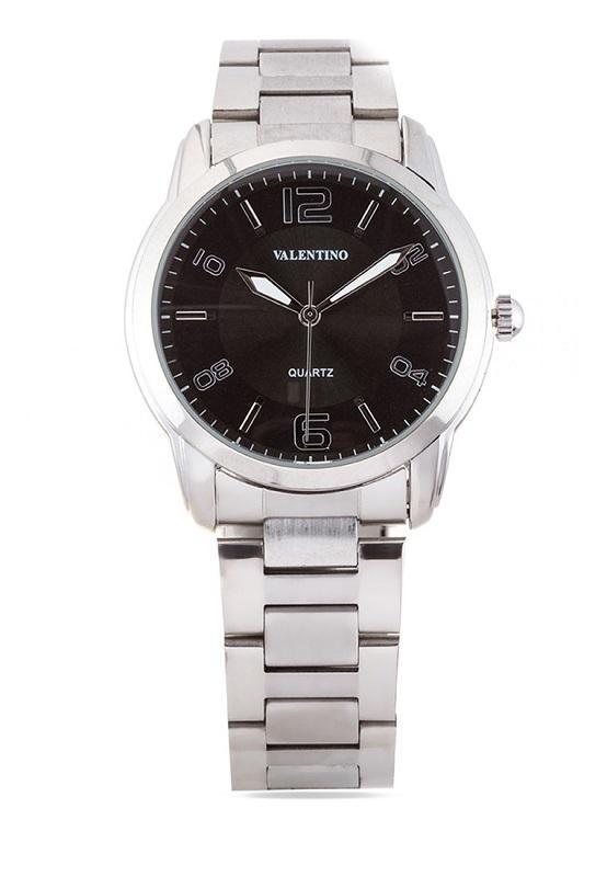 Valentino 20121911-BLACK DIAL STAINLESS BAND Strap Watch For Men-Watch Portal Philippines