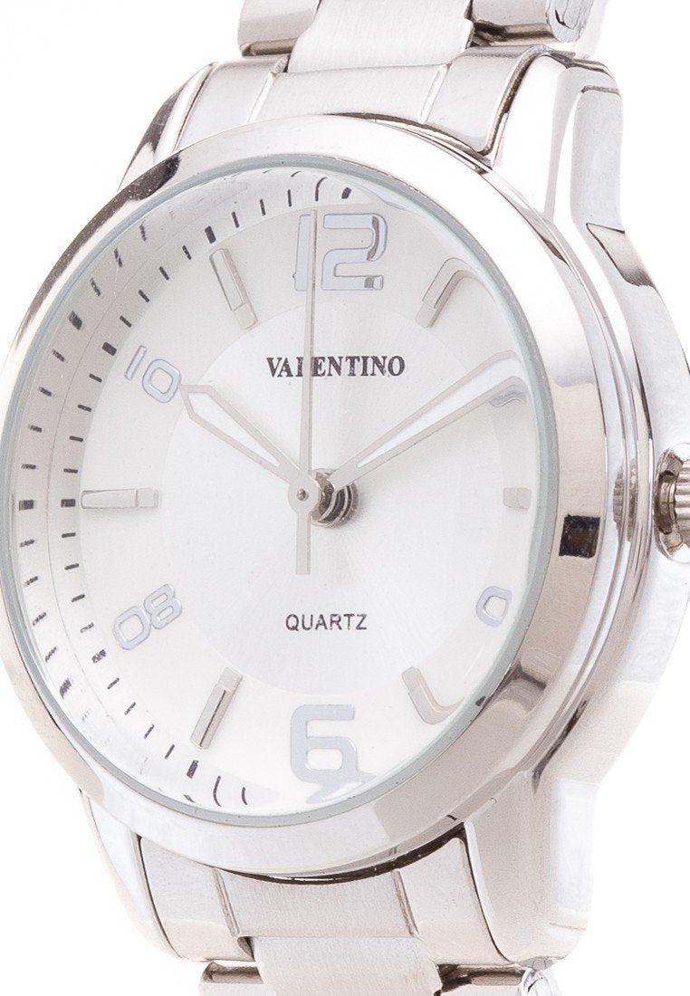 Valentino 20121912-White Dial Silver Index Stainless Strap Watch For Women-Watch Portal Philippines