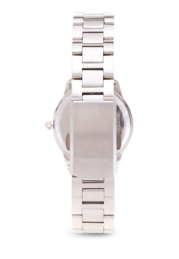 Valentino 20121912-White Dial Silver Index Stainless Strap Watch For Women-Watch Portal Philippines
