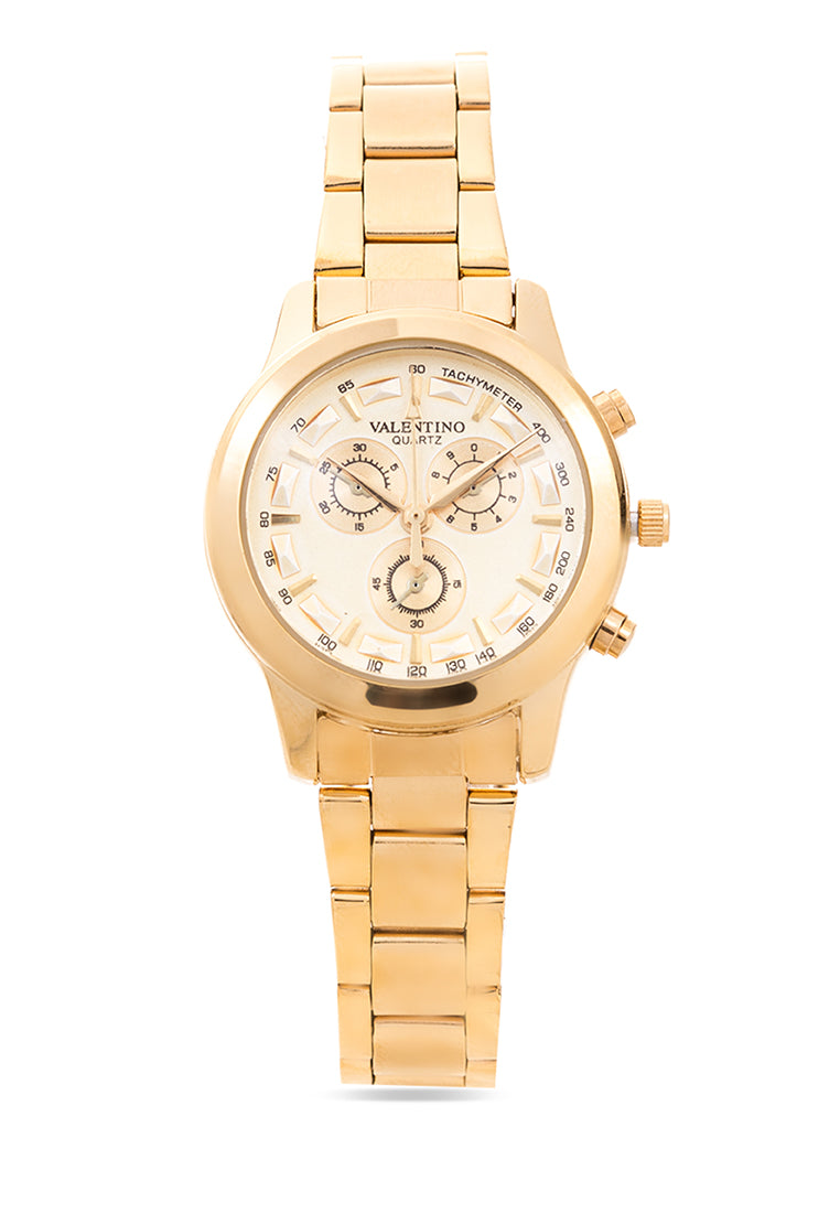 Valentino 20121935-GOLD DIAL Analog Stainless Band Watch for Women-Watch Portal Philippines